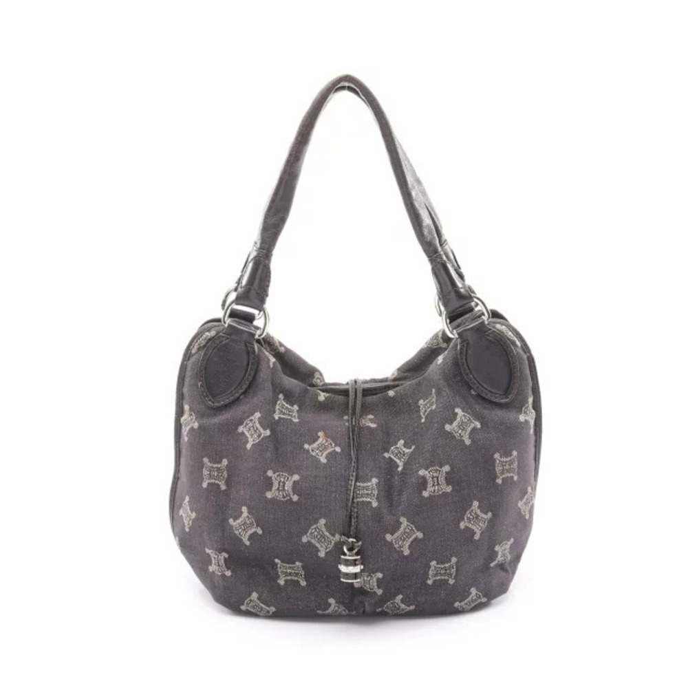 Celine Bittersweet Paris Macadam Handbag Denim Leather Black